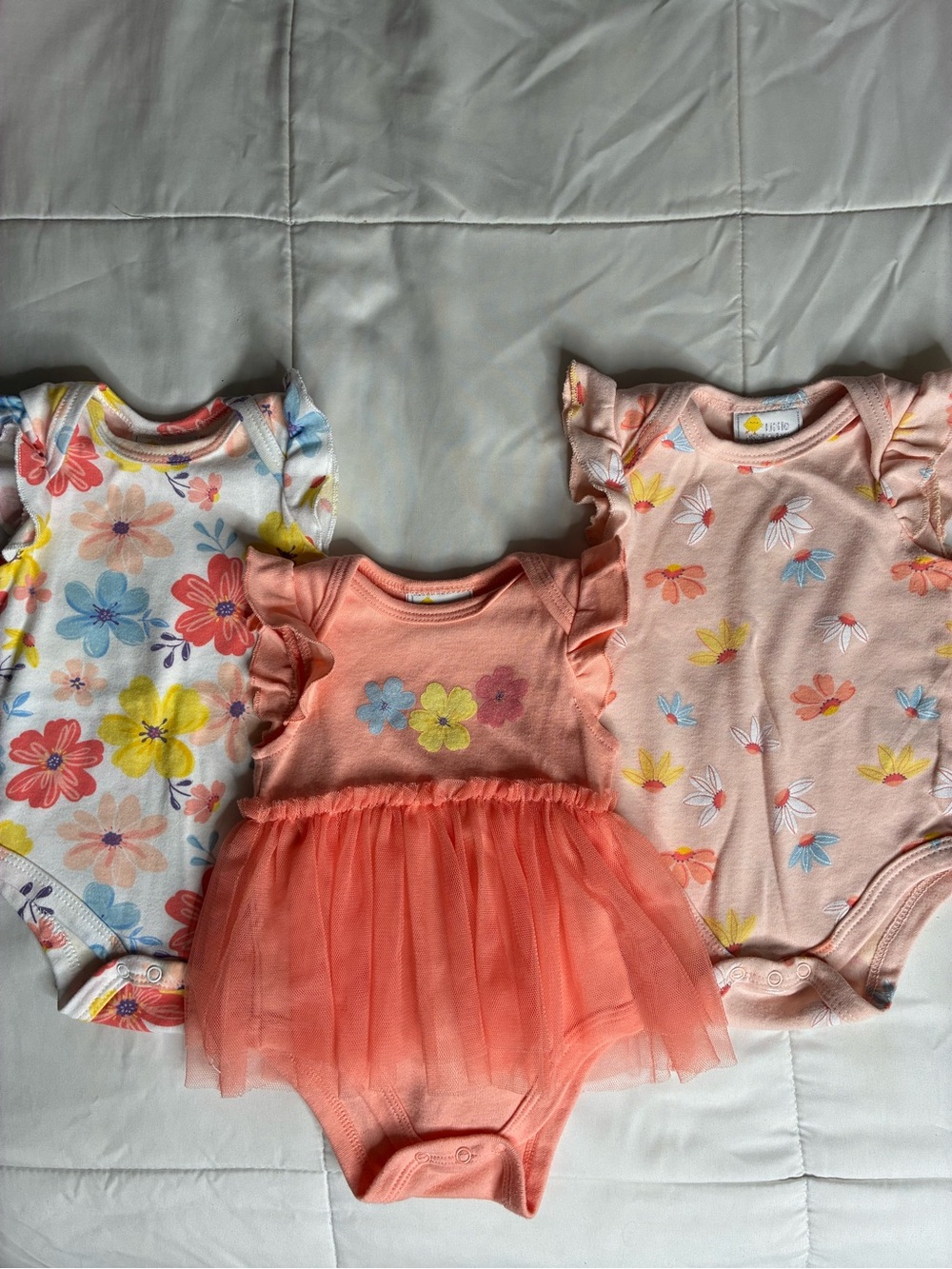 3 Piece Little Chickadees Baby Girl Onesie Bundle | 3-6M